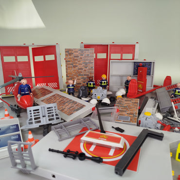 Playmobil Feuerwehr Set 9463, 9462, 6873, Gebrauchsspuren, mit Anleitung