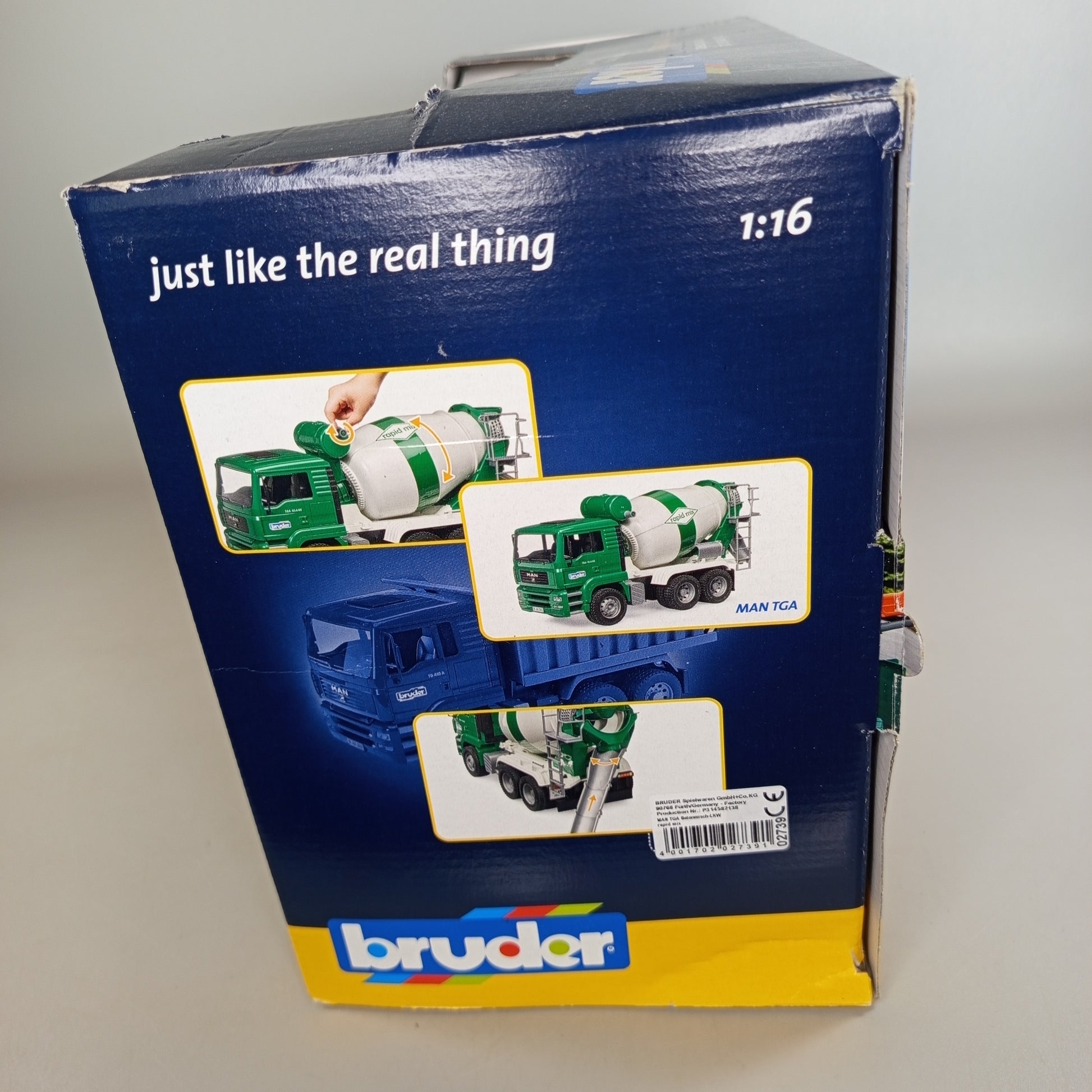 Bruder MAN TGA Betonmischer 1:16 Baustellenfahrzeug, OVP