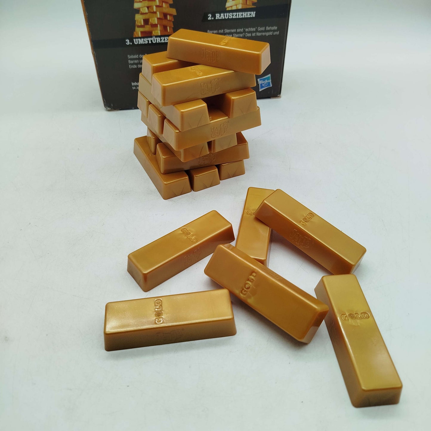Hasbro Jenga Gold Brettspiel, gebraucht, ab 6 7 8 Jahre | ✅ geprüft 