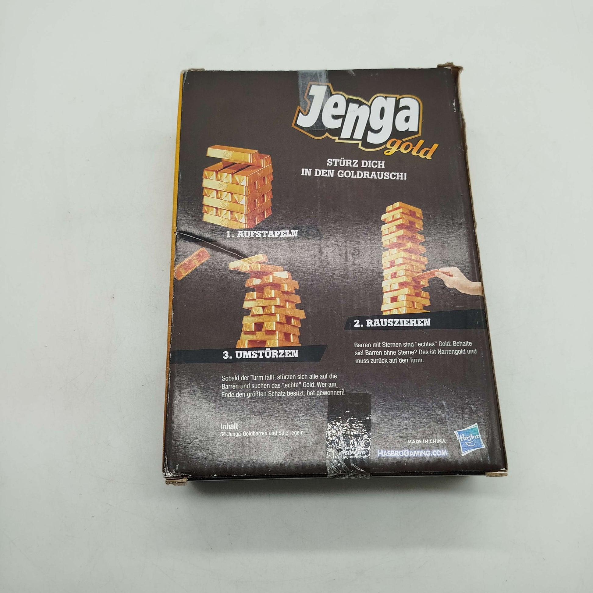 Hasbro Jenga Gold Brettspiel, gebraucht, ab 6 7 8 Jahre | ✅ geprüft 
