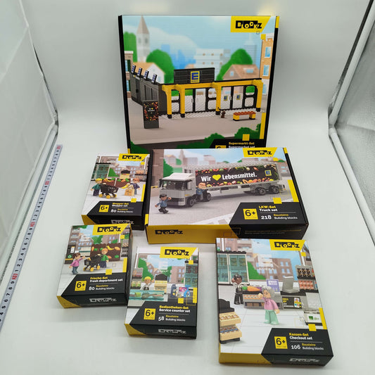 Boost Bundle BLOCKZ Edeka Supermarkt & LKW Set von 6 Klemmbausteine Neu
