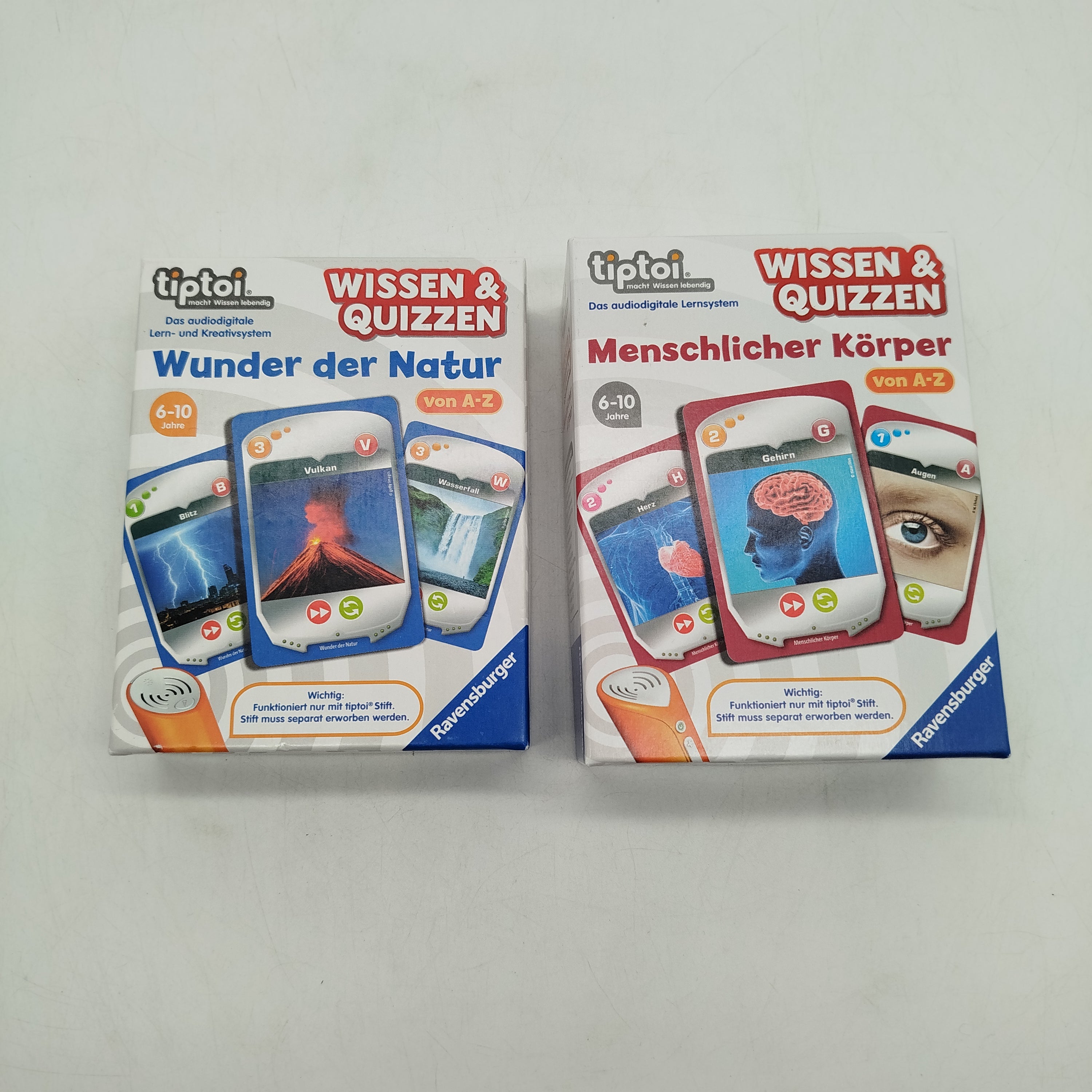Ravensburger Bundle Set von 2 Tiptoi Natur & Körper Karten, gebraucht, ab 6 Jahre 