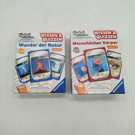 Ravensburger Bundle Set von 2 Tiptoi Natur & Körper Karten, gebraucht, ab 6 Jahre 