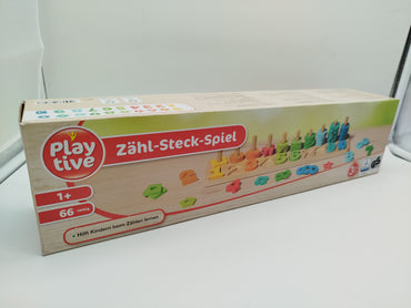 Playtive Zähl-Steck-Spiel – Lernspiel, 66 Teile, OVP, neuwertig