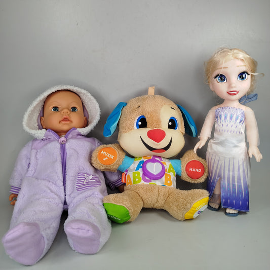  Sofftier baby Puppe, Lernhund & Prinzessinnen-Puppe