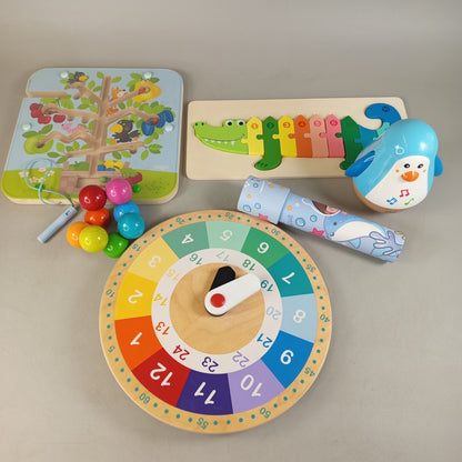 Haba Bundle Holzspielzeug Set von 5 Lernuhr & Puzzle