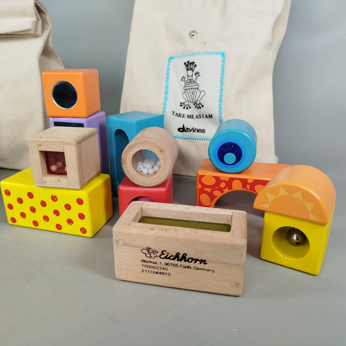 Eichhorn & HEIMESS Holzspielzeug Set – Rasseln, Bausteine & Bälle