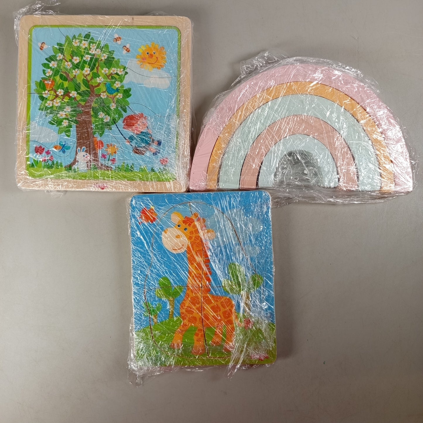 Habermaass Bundle Holzpuzzles & Regenbogenstapler