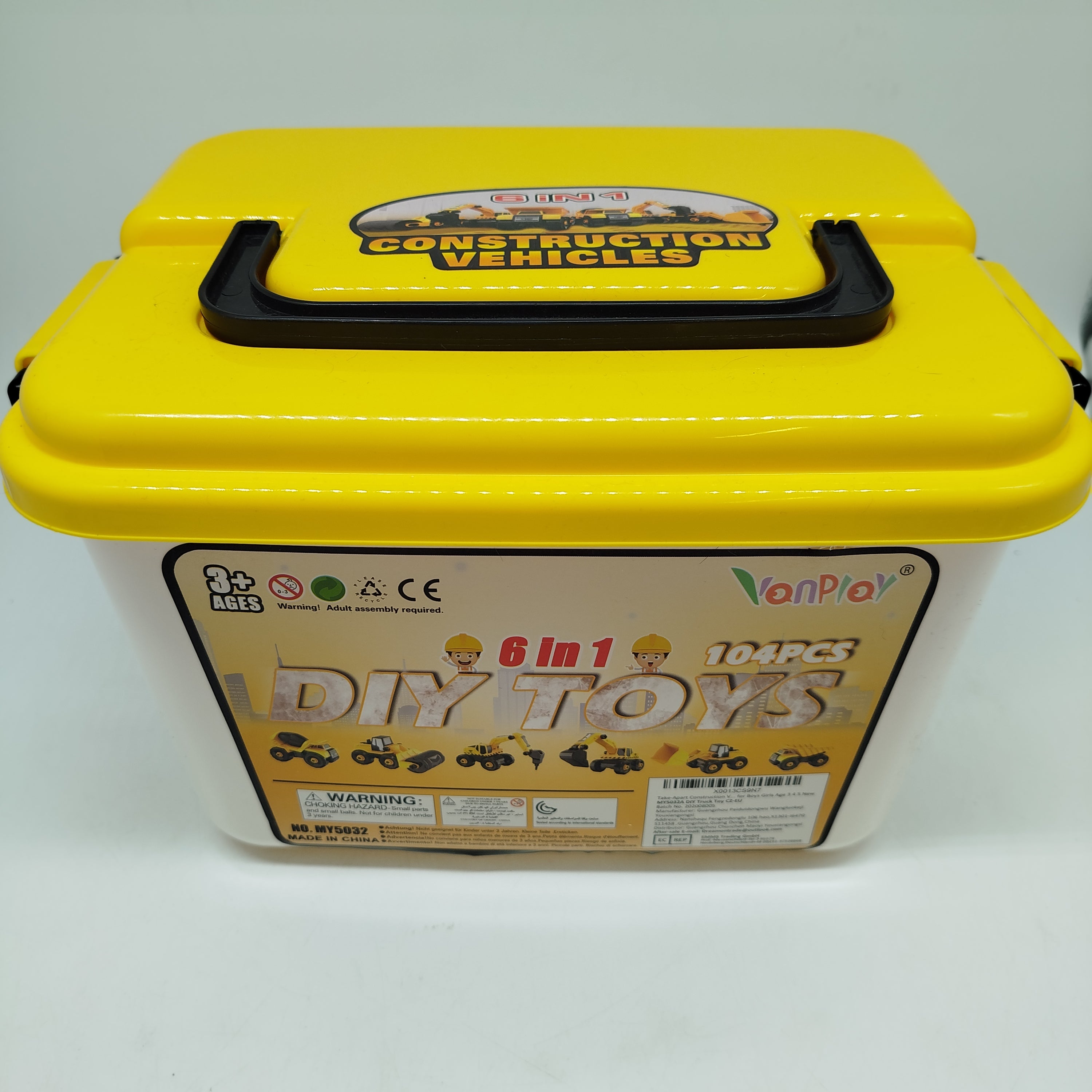 VonPlay Baufahrzeuge 6-in-1 DIY Konstruktionsset mit Werkzeug, OVP
