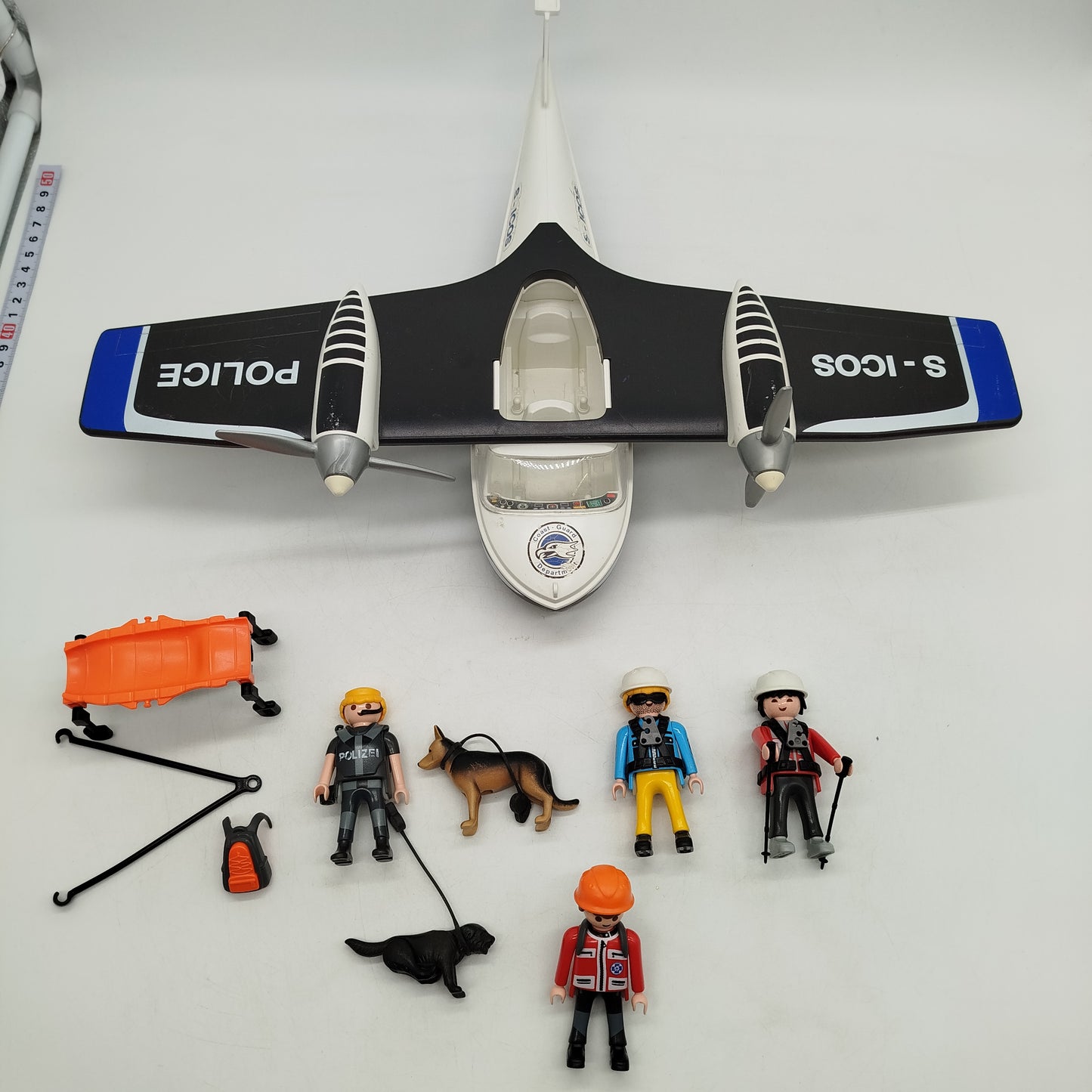 Playmobil Bundle Polizei & Bergrettung Flugzeug Figuren & Hunde