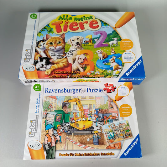 Ravensburger Ravensburger tiptoi - 2-teiliges Set - Tiere und Baustelle