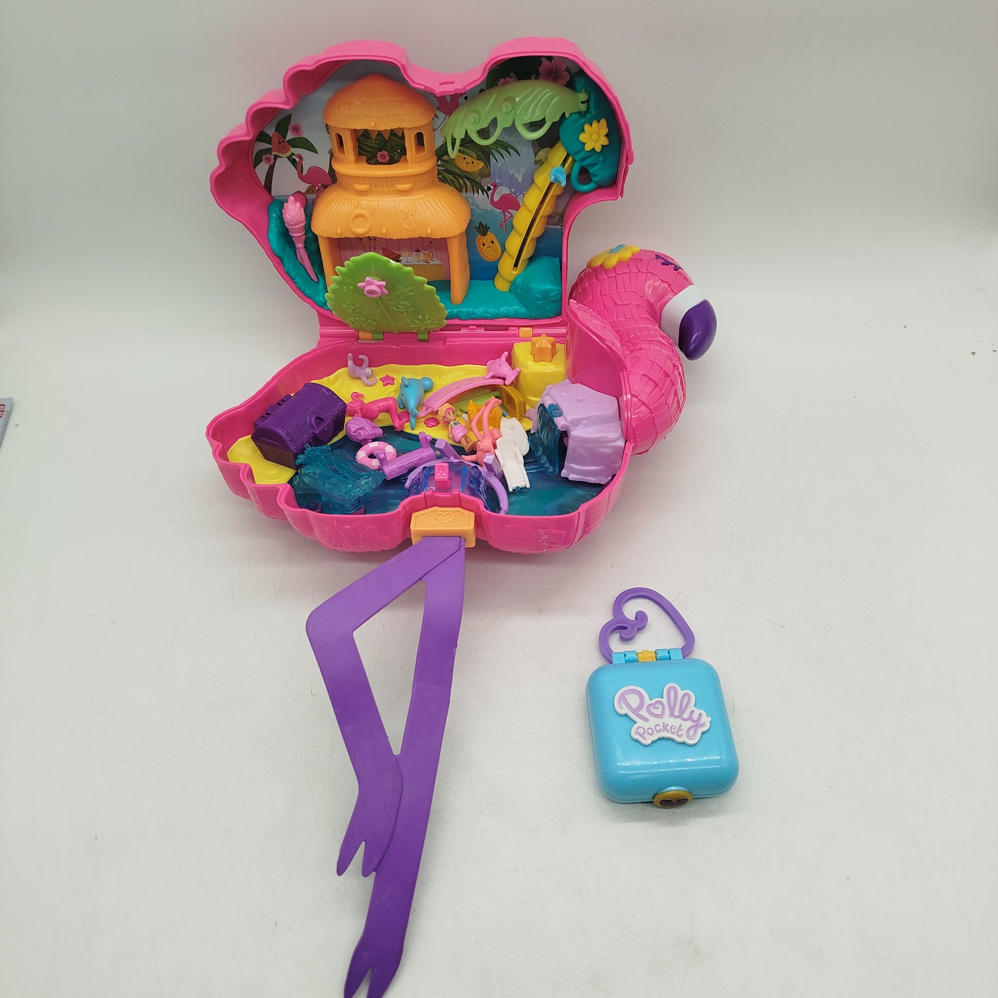 Polly Pocket Flamingo Party Spielset, gebraucht, ab 3 4 5 Jahre | ✅ geprüft 