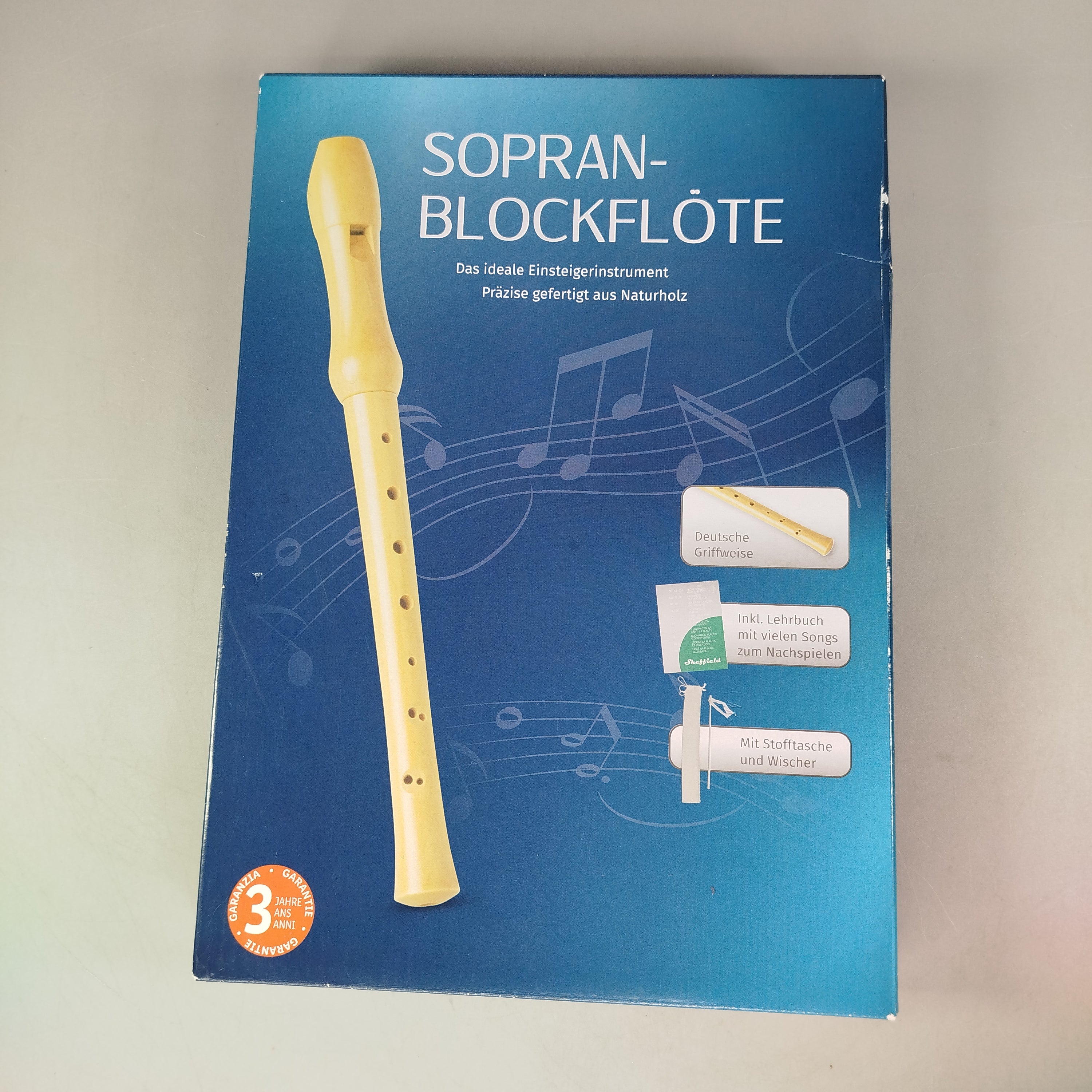 Blockflöte Sopran – Anfänger Set mit Etui & Lehrbuch, OVP