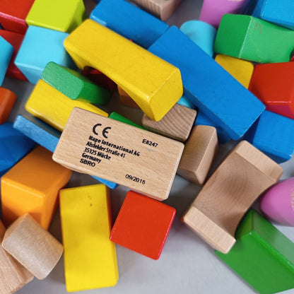 Konvolut Hape Holzklötze ca.3,5kg–gebraucht&gewaschen,ab 3 4 5 Jahre|✅ geprüft 