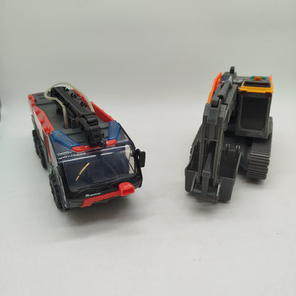 Dickie Toys Bundle Flughafen Panther 019 Löschfahrzeug & Baufahrzeug