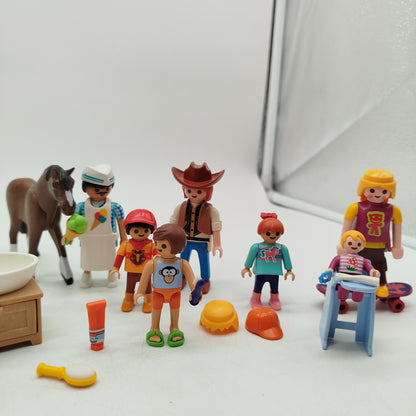 Playmobil Bundle Cowboys Pferde Einhorn Set von 9 Figuren, neuwertig