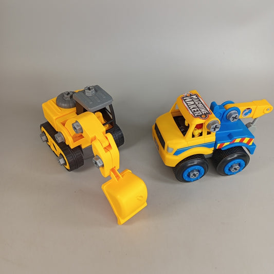Machine Maker Baufahrzeug-Set – 2 Fahrzeuge mit Schraubwerkzeug
