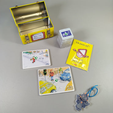 HABA Lernspiel Set - Kikeriki, Verkehrsspiel, Metallkoffer