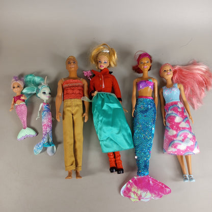 Mattel Puppen-Set – 6 Mode- & Meerjungfrauenpuppen