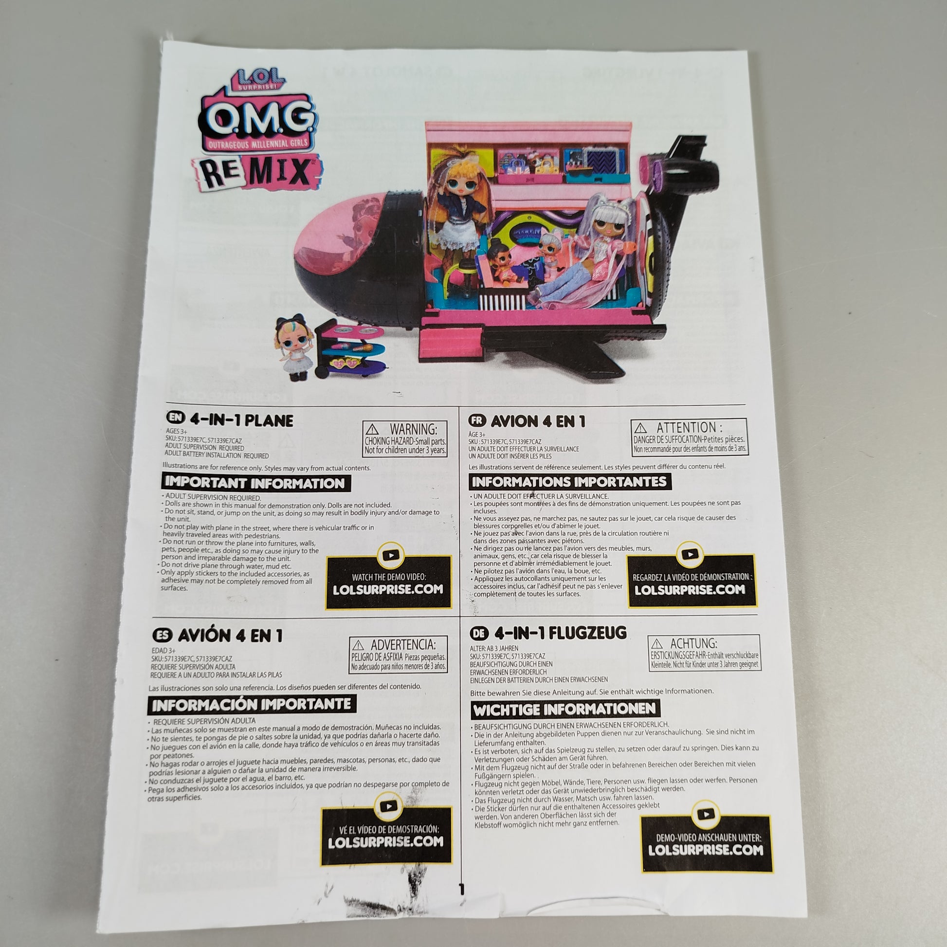 L.O.L. Surprise! OMG Remix 4-in-1 Flugzeug-Spielset, OVP