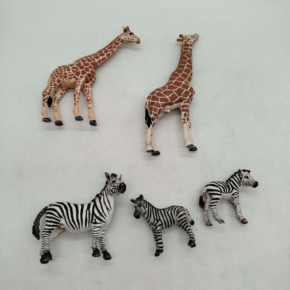 Schleich Bundle Safari Set von 5 Giraffen & Zebras