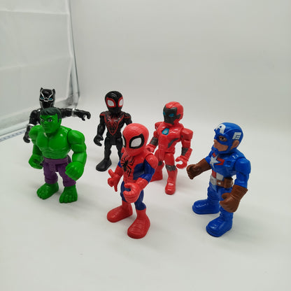 Mattel Marvel Actionfiguren Set von 6 Superhelden – Spider-Man, Iron Man, Hulk