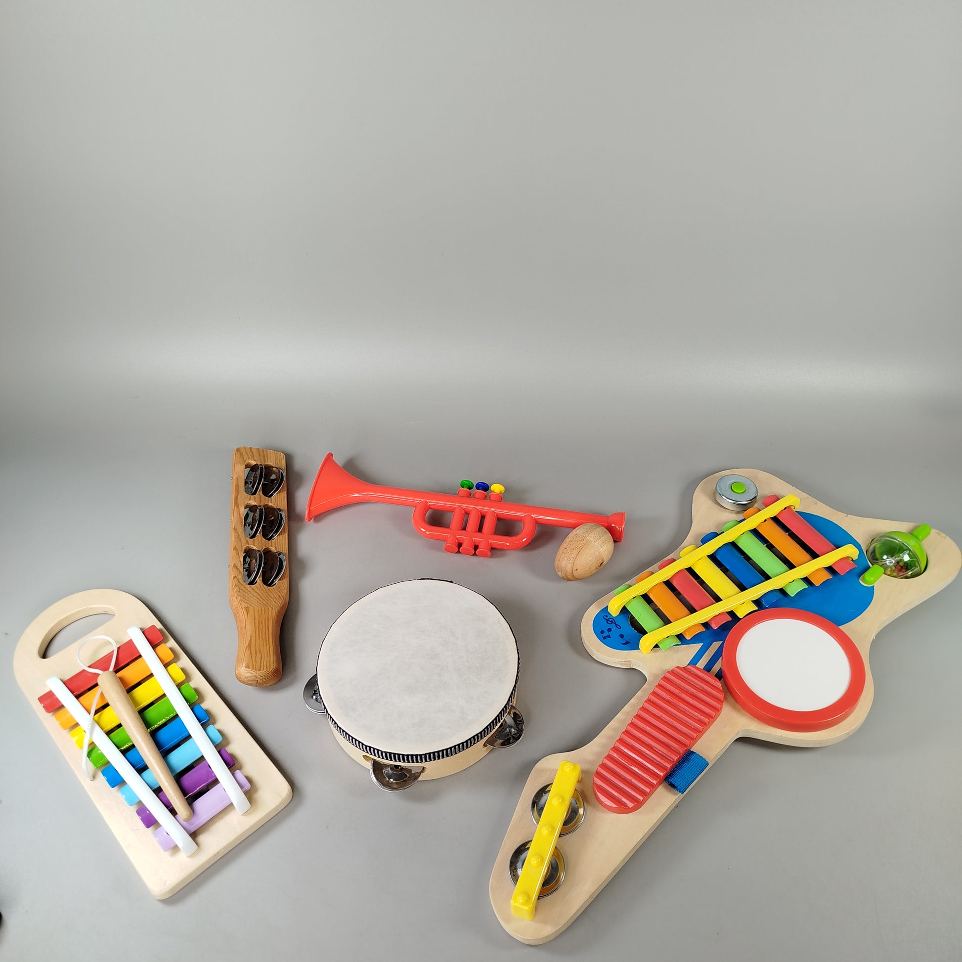 Musikinstrumente Set für Kinder – Xylophon, Trommel, Tamburin, 6 Teile