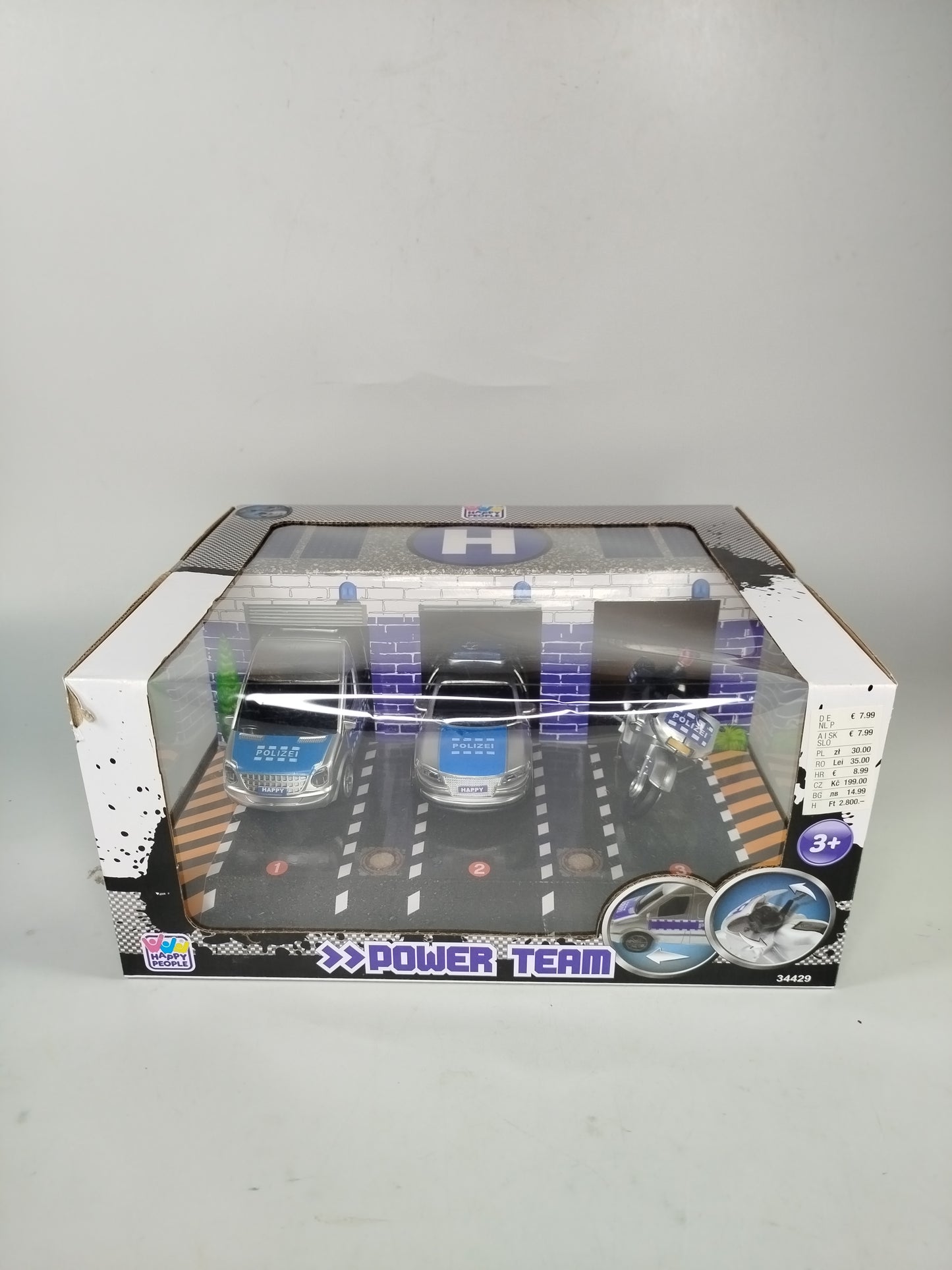 Happy People Power Team Spielset – Gabelstapler & Polizeistation