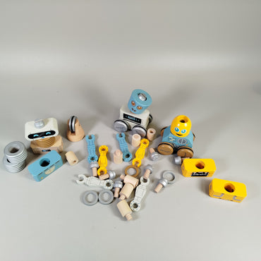 Janod Roboter Holzspielzeug Set, kreativ, vielseitig, pädagogisch