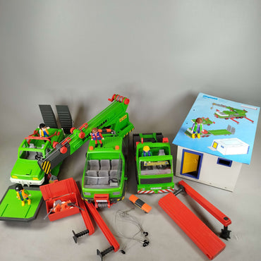 Playmobil Bundle 4084 Kran LKW & Gebäude