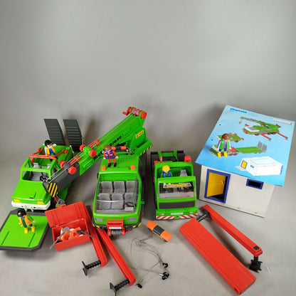Playmobil Bundle 4084 Kran LKW & Gebäude