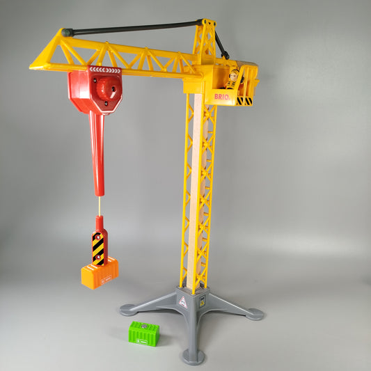 BRIO Holzspielzeug-Kran Set mit 2 Containern, Bauarbeiterfigur