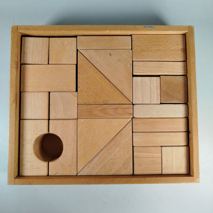  Holz-Baustein-Set in Aufbewahrungsbox
