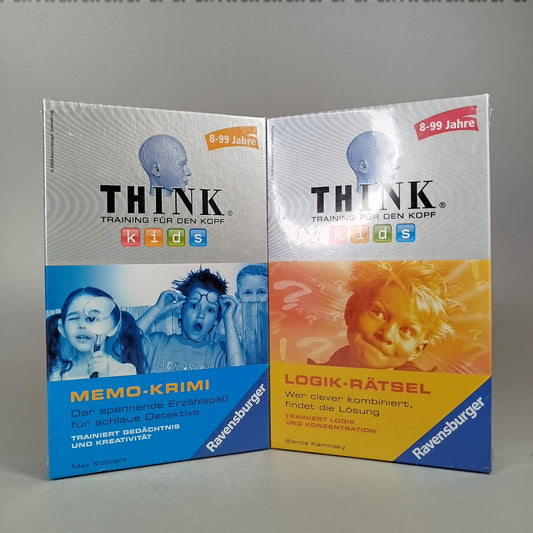 Ravensburger THINK Kids Brettspiel-Set, Memo-Krimi, Logik-Rätsel, neu, OVP
