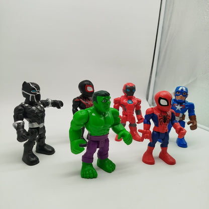 Mattel Marvel Actionfiguren Set von 6 Superhelden – Spider-Man, Iron Man, Hulk