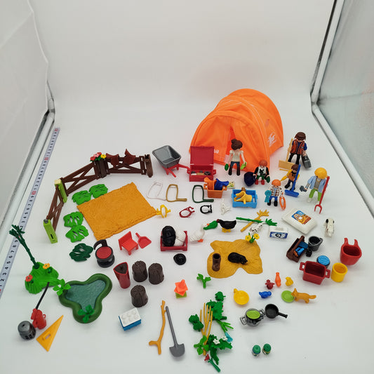 Playmobil Camping & Bauernhof Set mit Figuren & Tieren