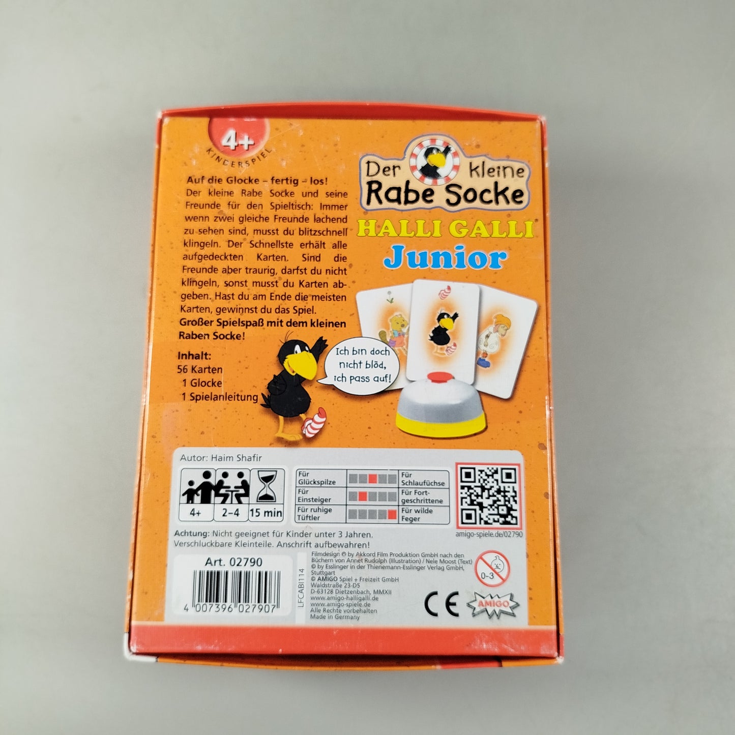 AMIGO Rabe Socke Halli Galli Junior Kartenspiel, gebraucht, ab 3 Jahre 