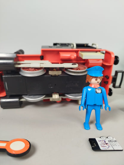 Playmobil Eisenbahn Dampflok 4000 mit Wagen & Figur, OVP