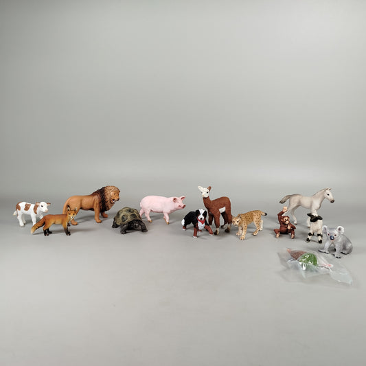 Schleich Tiere Set von 13 Figuren – Hund, Löwe, Pferdefohlen, Koala