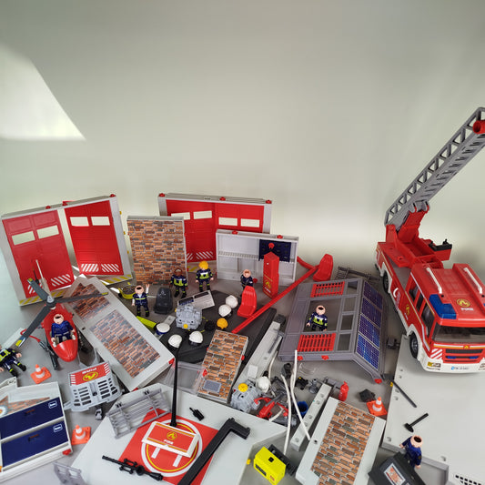 Playmobil Feuerwehr Set 9463, 9462, 6873, Gebrauchsspuren, mit Anleitung