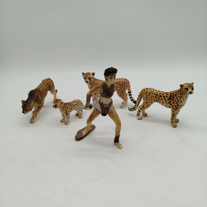 Schleich Bundle Tiere Set von 5 Krieger & Geparden