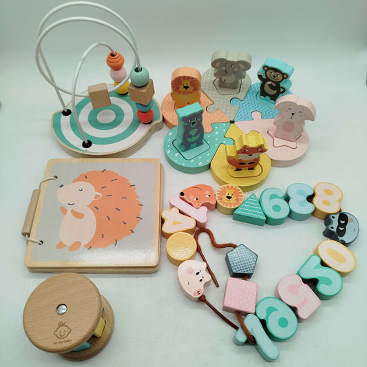 Oh My Baby Bundle Holz 4er Motorik & Puzzle ab 1 2 3 Jahre | ✅ geprüft 