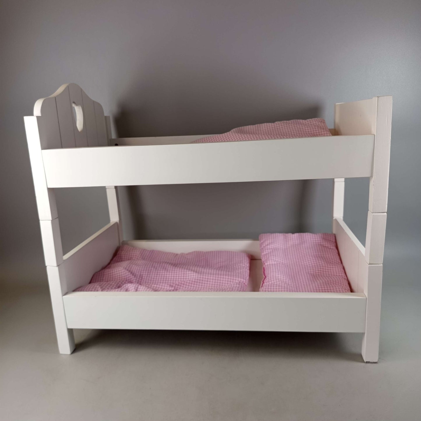 Puppenetagenbett Holz mit Bettwäsche Set
