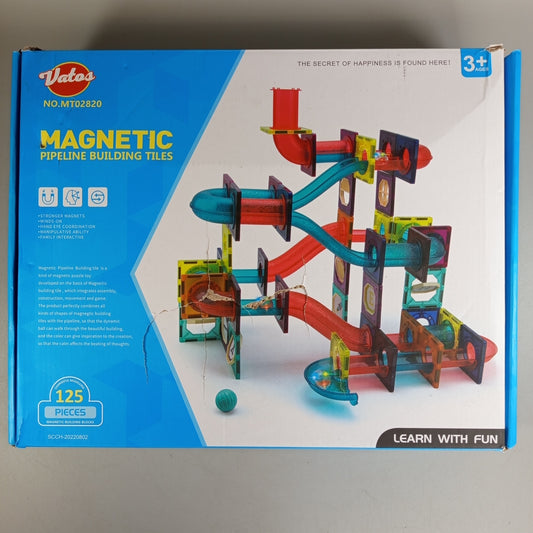 Vatos Magnetisches Pipeline-Bauset – 125-teiliges Konstruktionsspiel Set