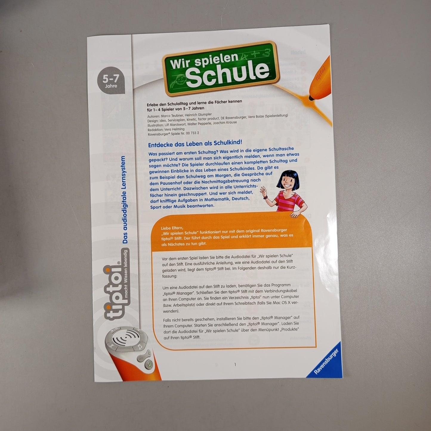 Ravensburger Tiptoi Wir spielen Schule Brettspiel, gebraucht, ab 3 Jahre 