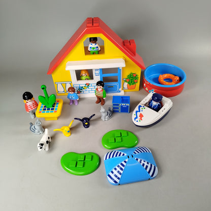 Playmobil 1.2.3 Ferienhaus mit Pool 9527