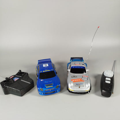 RC Autos Set - Subaru Rally #9 & Porsche #2 mit Fernbedienungen