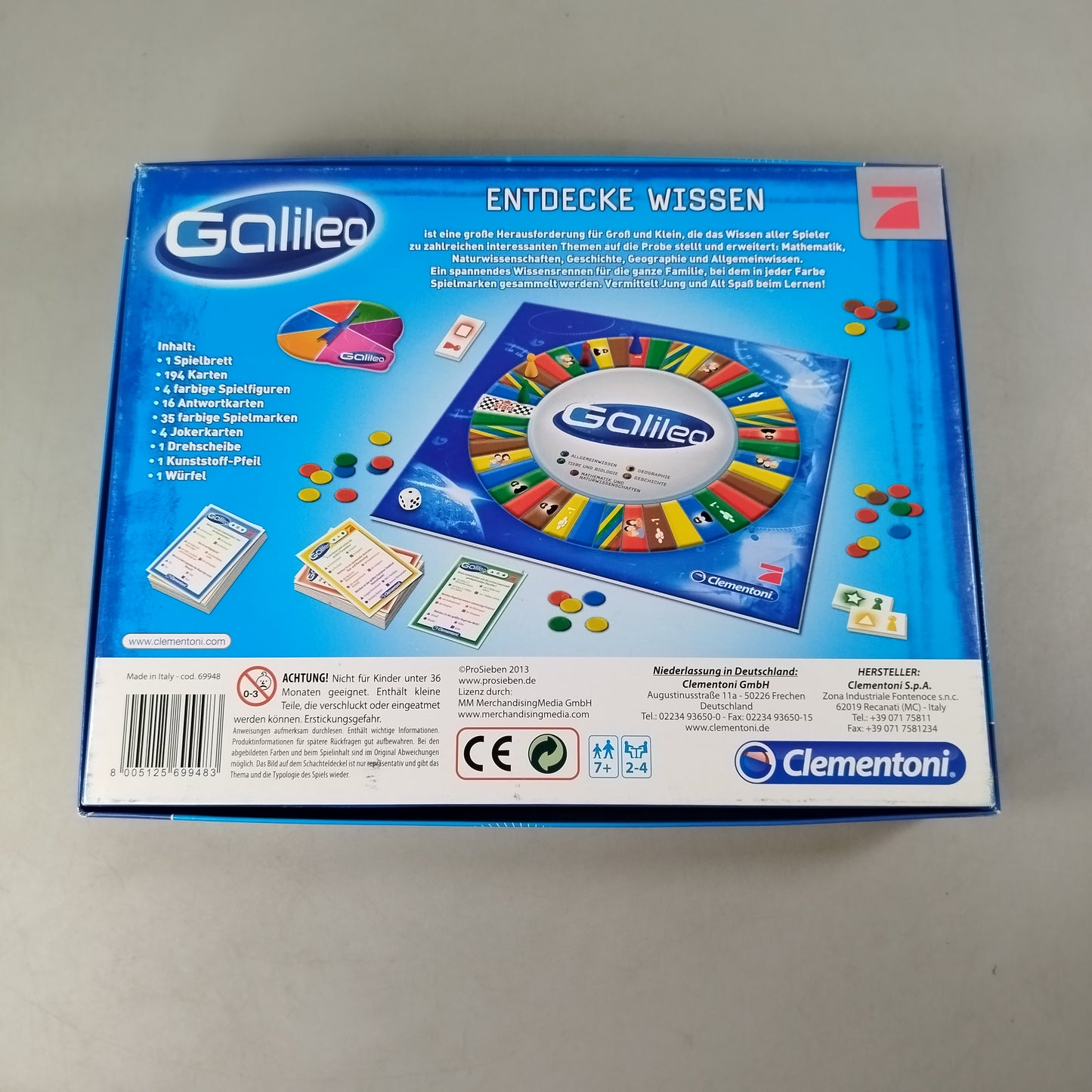 Clementoni Entdecke Wissen 69948 Brettspiel,gebraucht,ab 6 7 8 Jahre|✅geprüft 