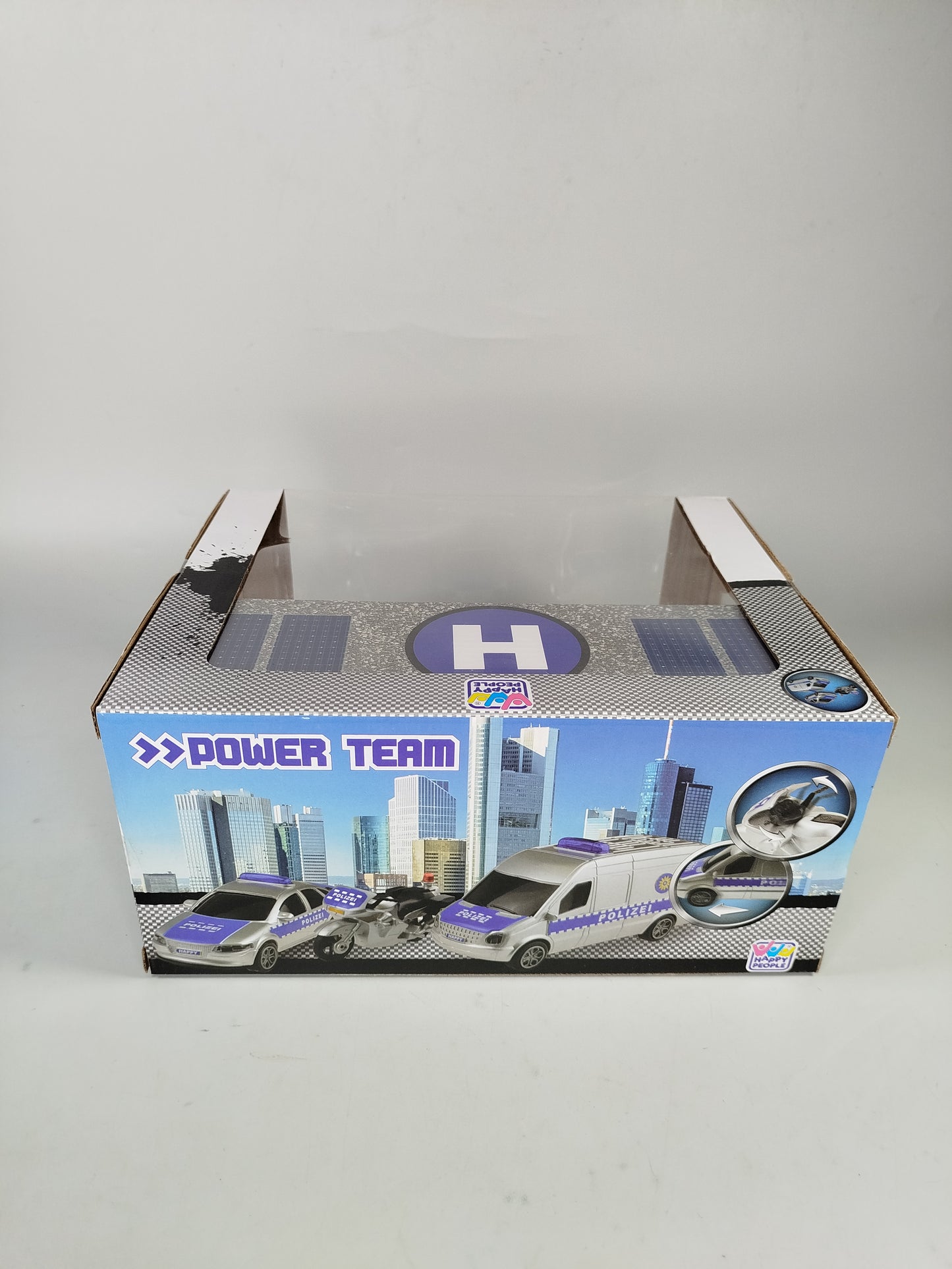 Happy People Power Team Spielset – Gabelstapler & Polizeistation