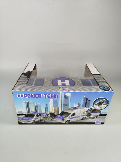 Happy People Power Team Spielset – Gabelstapler & Polizeistation
